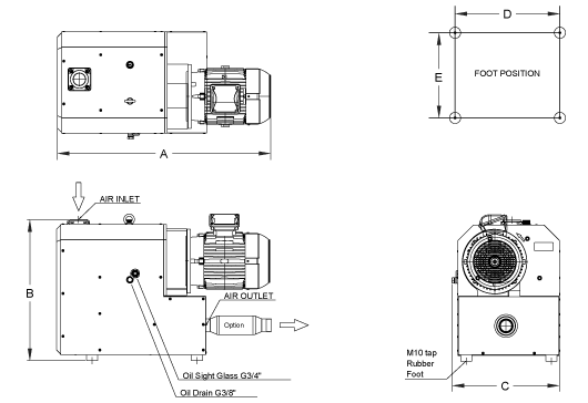 VCX255 Dimensions (Inches)